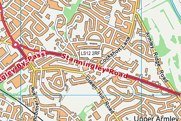 LS12 2RF map - OS VectorMap District (Ordnance Survey)
