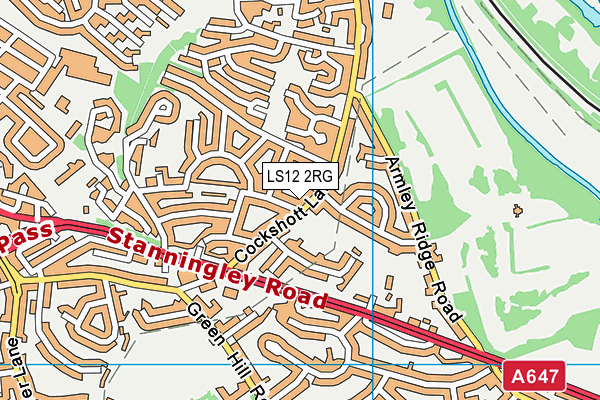 LS12 2RG map - OS VectorMap District (Ordnance Survey)