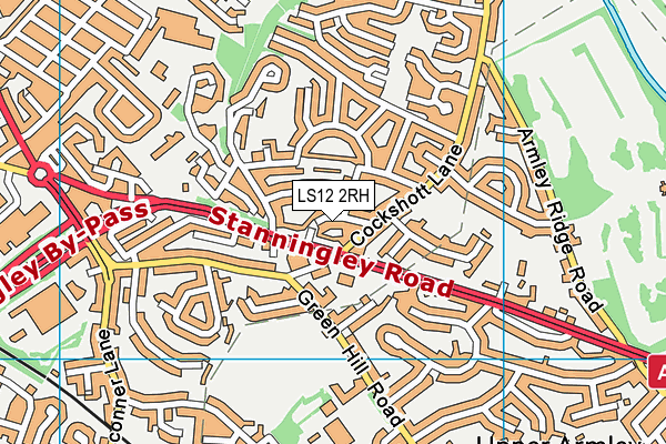 LS12 2RH map - OS VectorMap District (Ordnance Survey)
