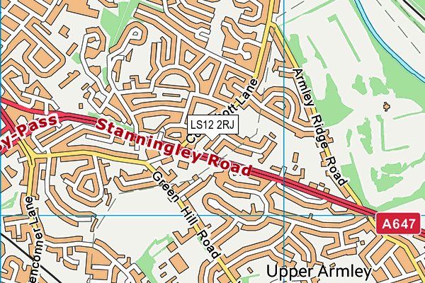 LS12 2RJ map - OS VectorMap District (Ordnance Survey)