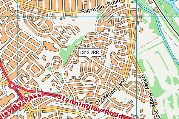 LS12 2RR map - OS VectorMap District (Ordnance Survey)