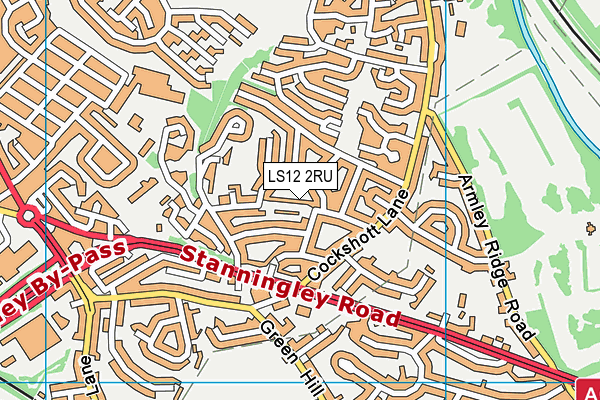 LS12 2RU map - OS VectorMap District (Ordnance Survey)