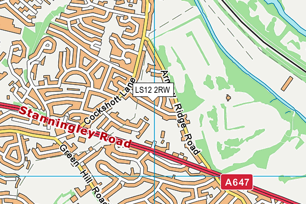 LS12 2RW map - OS VectorMap District (Ordnance Survey)