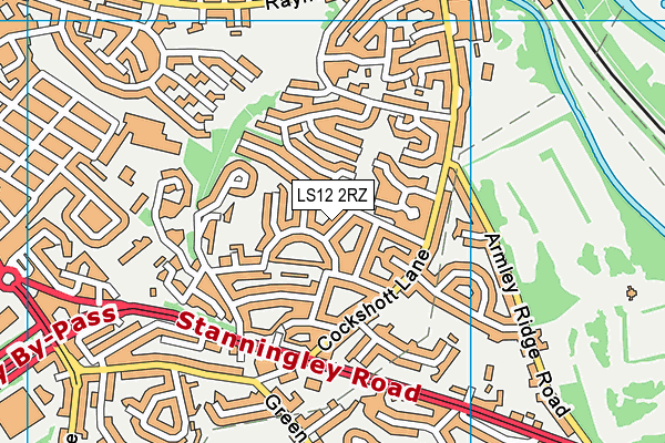 LS12 2RZ map - OS VectorMap District (Ordnance Survey)