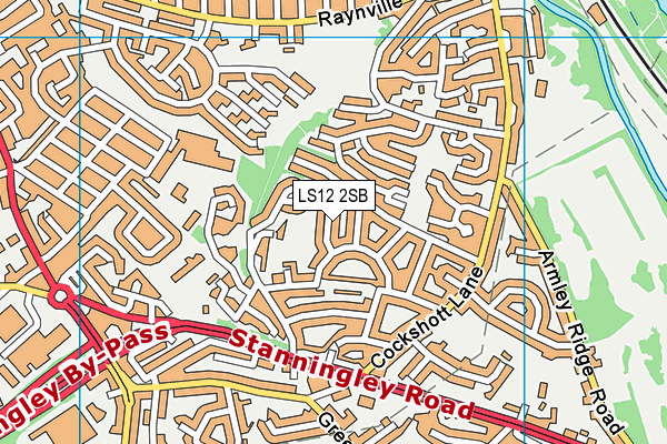 LS12 2SB map - OS VectorMap District (Ordnance Survey)