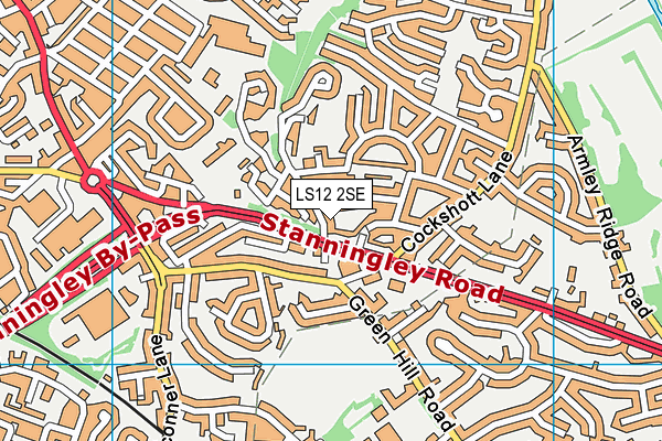 LS12 2SE map - OS VectorMap District (Ordnance Survey)