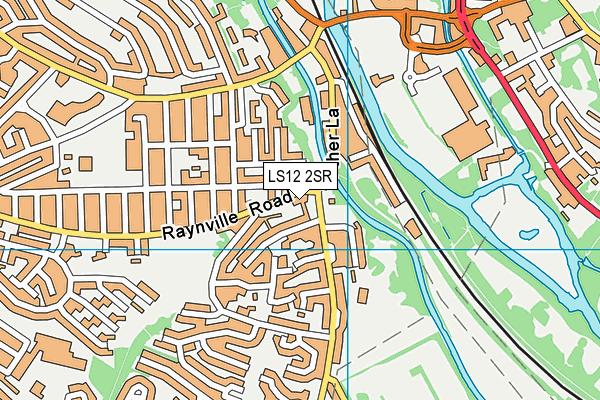 LS12 2SR map - OS VectorMap District (Ordnance Survey)