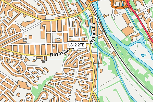 LS12 2TE map - OS VectorMap District (Ordnance Survey)