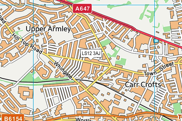 LS12 3AJ map - OS VectorMap District (Ordnance Survey)