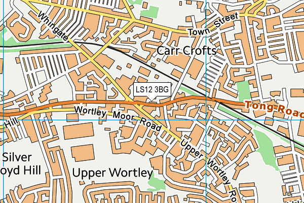 LS12 3BG map - OS VectorMap District (Ordnance Survey)