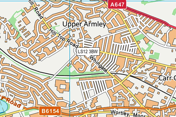 LS12 3BW map - OS VectorMap District (Ordnance Survey)
