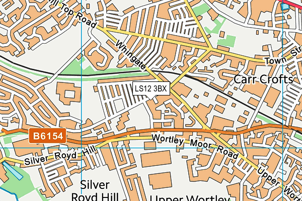LS12 3BX map - OS VectorMap District (Ordnance Survey)