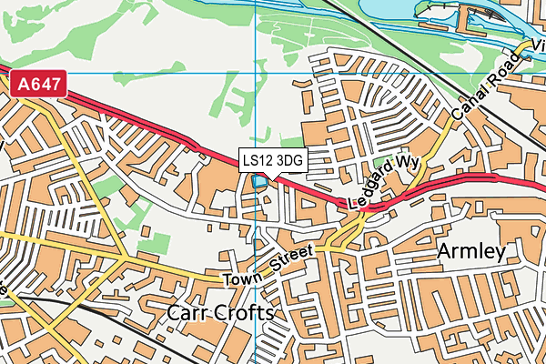 LS12 3DG map - OS VectorMap District (Ordnance Survey)