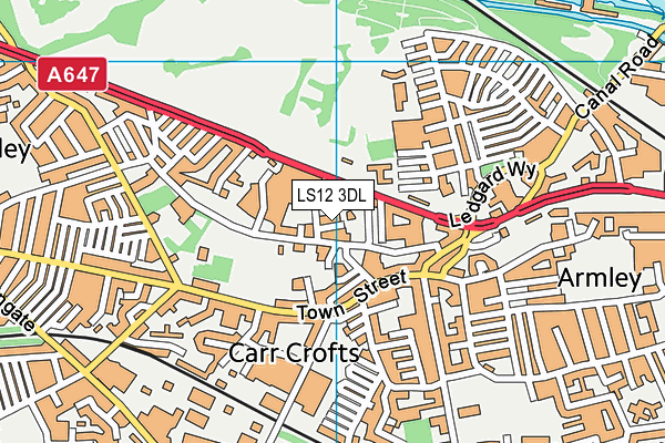 LS12 3DL map - OS VectorMap District (Ordnance Survey)