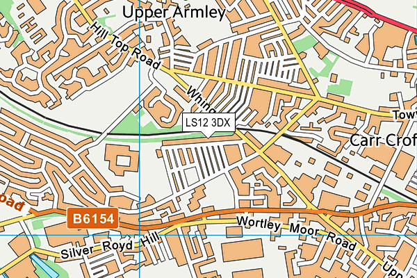 LS12 3DX map - OS VectorMap District (Ordnance Survey)