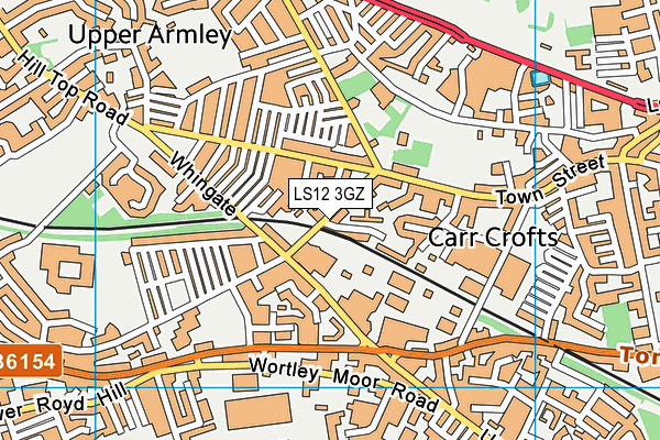 LS12 3GZ map - OS VectorMap District (Ordnance Survey)