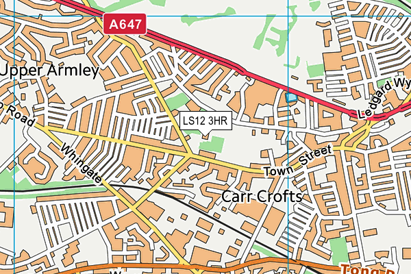 LS12 3HR map - OS VectorMap District (Ordnance Survey)