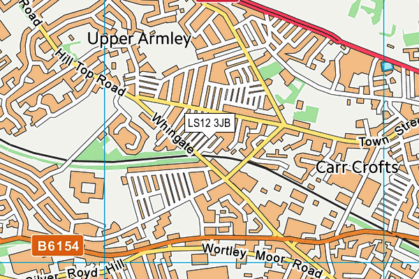 LS12 3JB map - OS VectorMap District (Ordnance Survey)