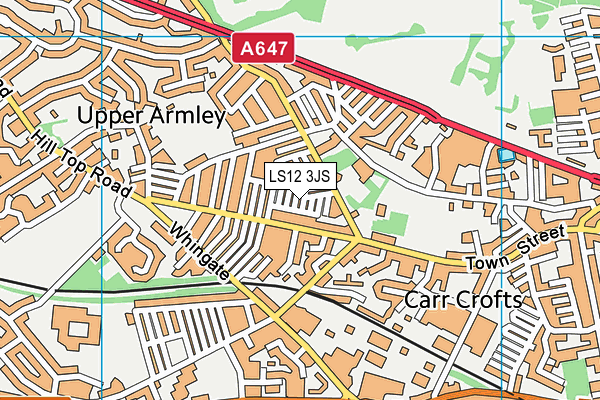 LS12 3JS map - OS VectorMap District (Ordnance Survey)