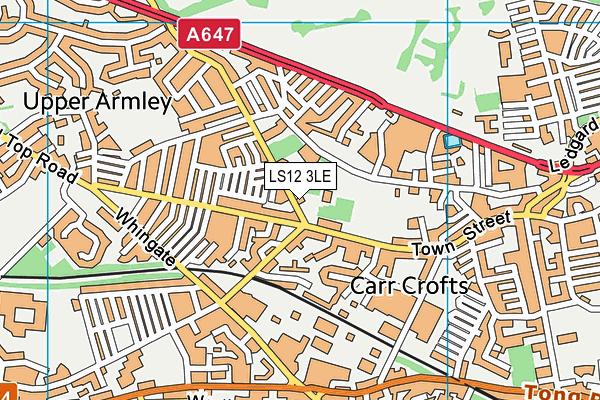 LS12 3LE map - OS VectorMap District (Ordnance Survey)