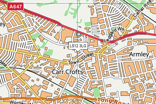 LS12 3LG map - OS VectorMap District (Ordnance Survey)
