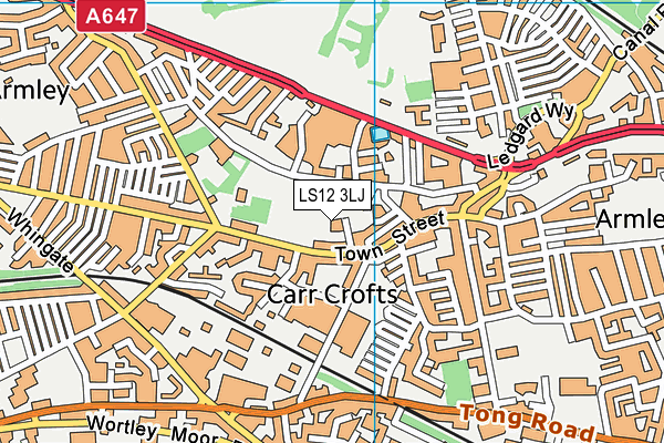 LS12 3LJ map - OS VectorMap District (Ordnance Survey)