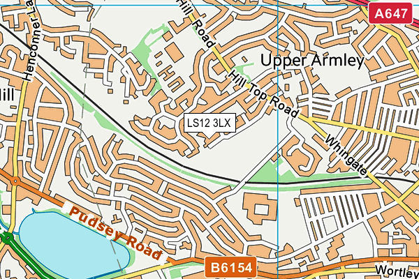 LS12 3LX map - OS VectorMap District (Ordnance Survey)