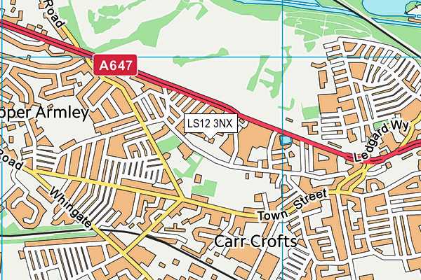 LS12 3NX map - OS VectorMap District (Ordnance Survey)