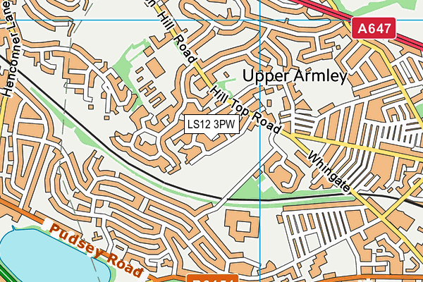 LS12 3PW map - OS VectorMap District (Ordnance Survey)