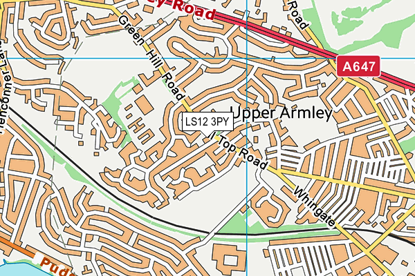 LS12 3PY map - OS VectorMap District (Ordnance Survey)