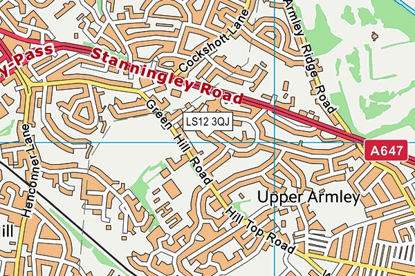 LS12 3QJ map - OS VectorMap District (Ordnance Survey)