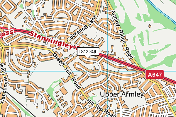 LS12 3QL map - OS VectorMap District (Ordnance Survey)