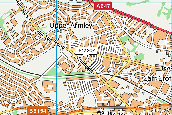 LS12 3QY map - OS VectorMap District (Ordnance Survey)