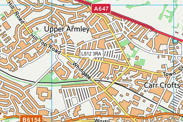LS12 3RA map - OS VectorMap District (Ordnance Survey)