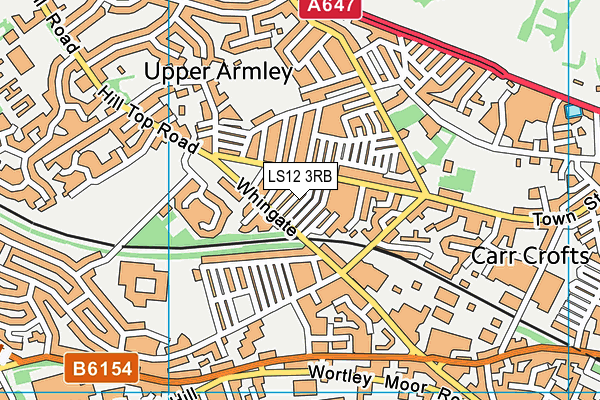 LS12 3RB map - OS VectorMap District (Ordnance Survey)