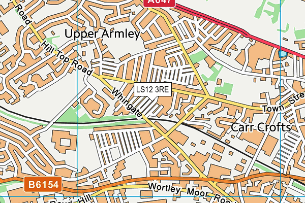 LS12 3RE map - OS VectorMap District (Ordnance Survey)