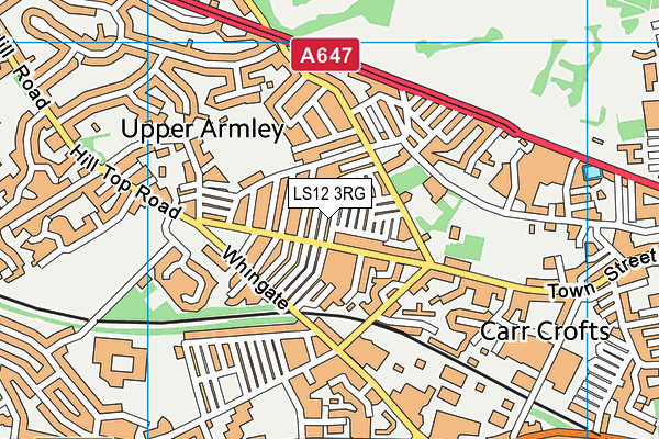 LS12 3RG map - OS VectorMap District (Ordnance Survey)