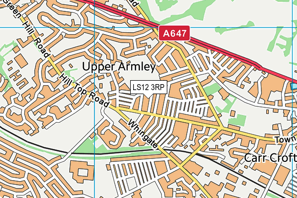 LS12 3RP map - OS VectorMap District (Ordnance Survey)