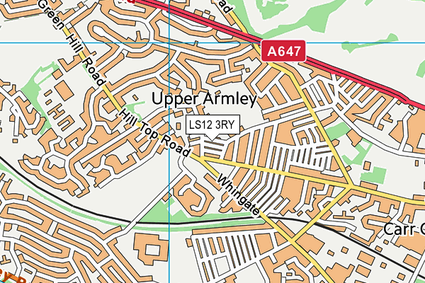 LS12 3RY map - OS VectorMap District (Ordnance Survey)