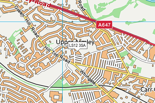 LS12 3SA map - OS VectorMap District (Ordnance Survey)