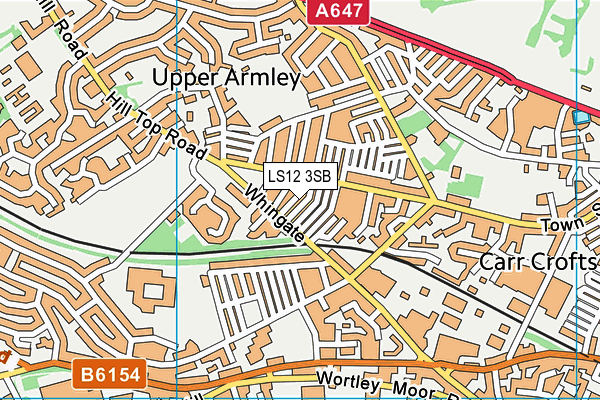 LS12 3SB map - OS VectorMap District (Ordnance Survey)