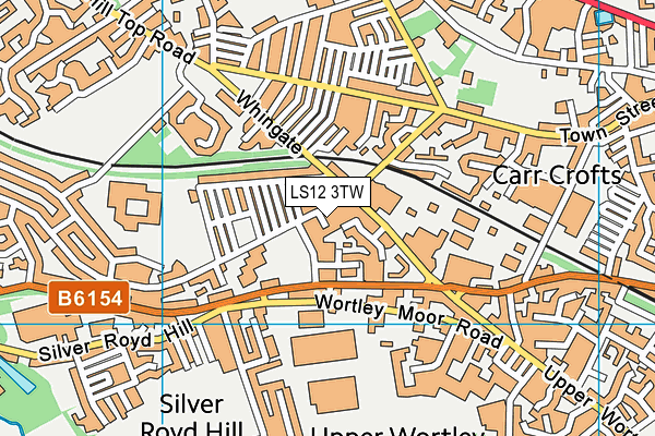 LS12 3TW map - OS VectorMap District (Ordnance Survey)