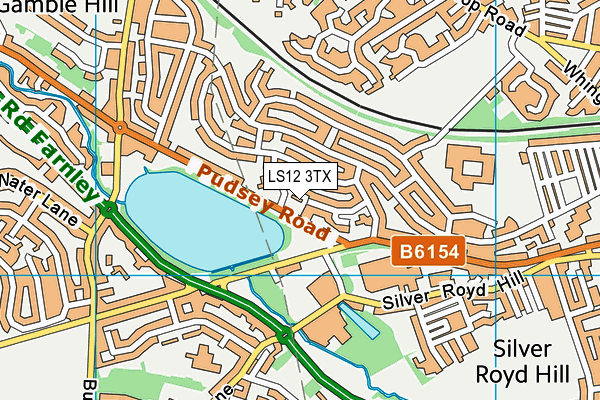 LS12 3TX map - OS VectorMap District (Ordnance Survey)