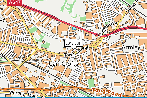 LS12 3UF map - OS VectorMap District (Ordnance Survey)