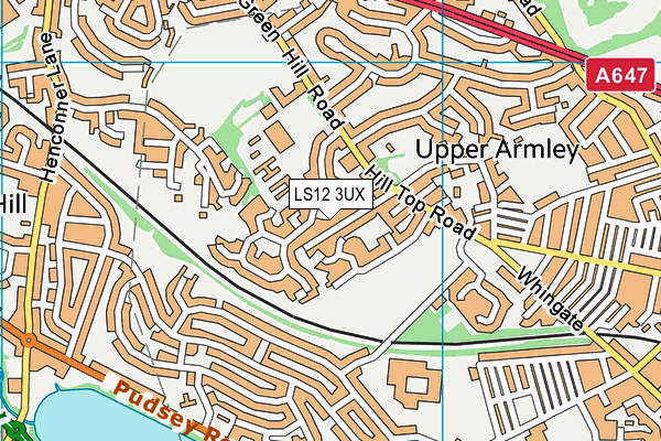 LS12 3UX map - OS VectorMap District (Ordnance Survey)