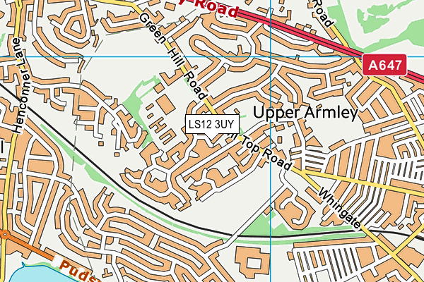 LS12 3UY map - OS VectorMap District (Ordnance Survey)