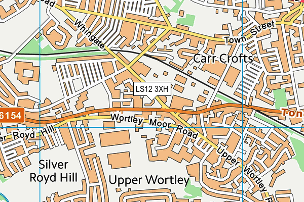 LS12 3XH map - OS VectorMap District (Ordnance Survey)