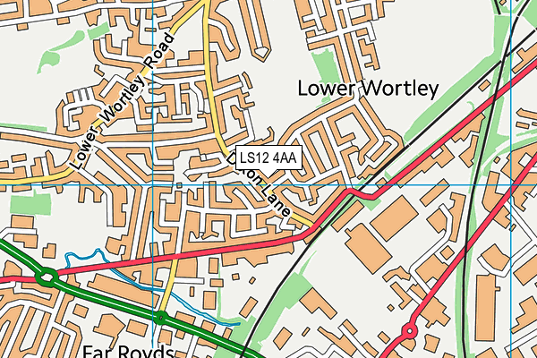 LS12 4AA map - OS VectorMap District (Ordnance Survey)