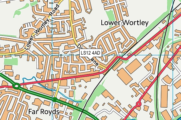 LS12 4AD map - OS VectorMap District (Ordnance Survey)