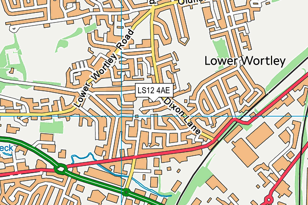 LS12 4AE map - OS VectorMap District (Ordnance Survey)